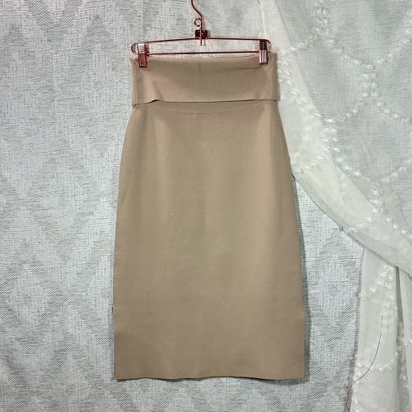 MM.Lafleur New York Harlem jardigan knit fold over midi skirt in latte size S - Picture 4 of 8